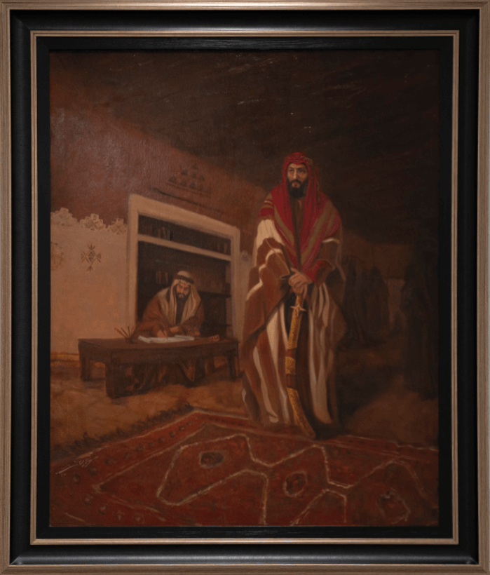 Painting depicting a historical scene